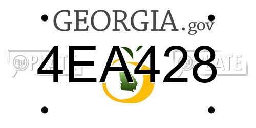 4EA428 Georgia License Plate