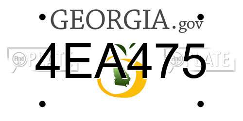4EA475 Georgia License Plate