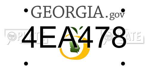 4EA478 Georgia License Plate