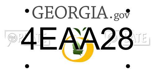 4EAA28 Georgia License Plate