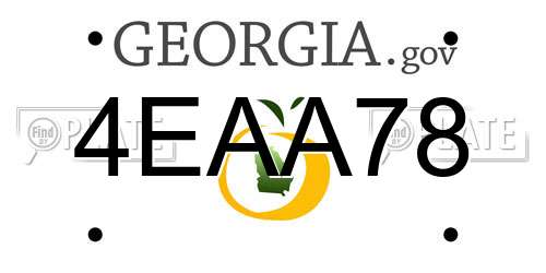 4EAA78 Georgia License Plate