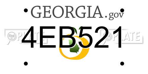 4EB521 Georgia License Plate