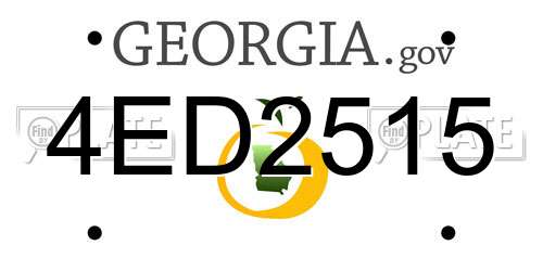 4ED2515 Georgia License Plate
