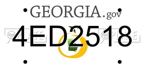 4ED2518 Georgia License Plate