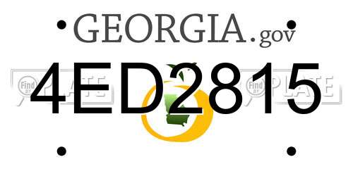 4ED2815 Georgia License Plate