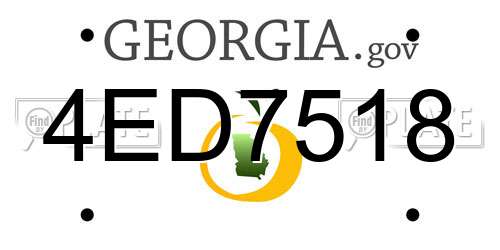 4ED7518 Georgia License Plate