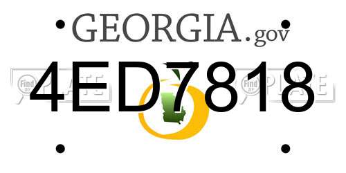 4ED7818 Georgia License Plate