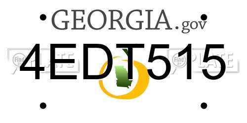 4EDT515 Georgia License Plate