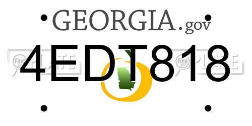 4EDT818 Georgia License Plate