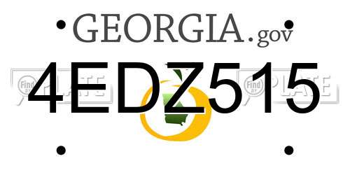 4EDZ515 Georgia License Plate