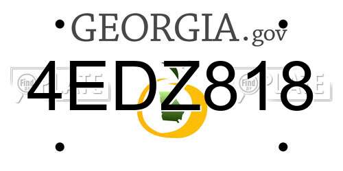 4EDZ818 Georgia License Plate