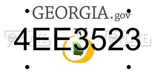 4EE3523 Georgia License Plate