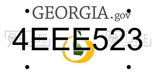 4EEE523 Georgia License Plate