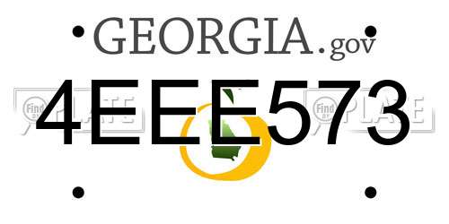 4EEE573 Georgia License Plate