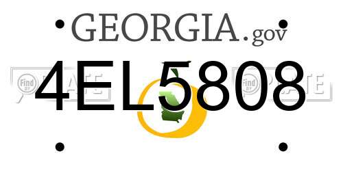 4EL5808 Georgia License Plate