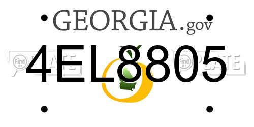 4EL8805 Georgia License Plate