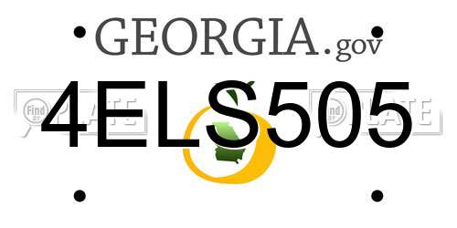 4ELS505 Georgia License Plate