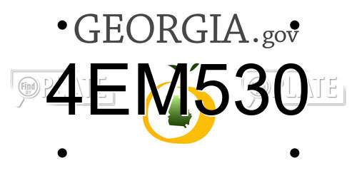 4EM530 Georgia License Plate