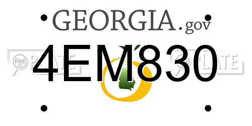 4EM830 Georgia License Plate
