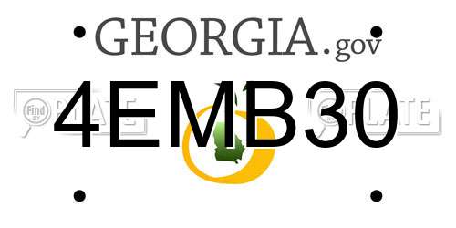 4EMB30 Georgia License Plate