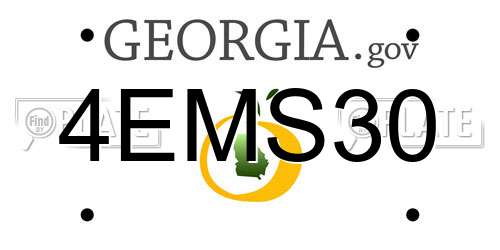 4EMS30 Georgia License Plate