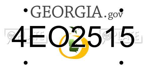 4EO2515 Georgia License Plate