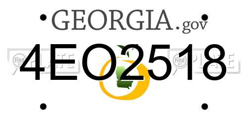 4EO2518 Georgia License Plate