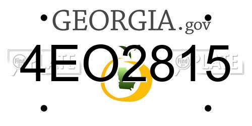 4EO2815 Georgia License Plate