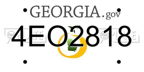 4EO2818 Georgia License Plate