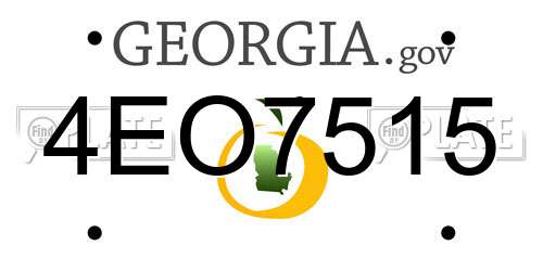 4EO7515 Georgia License Plate