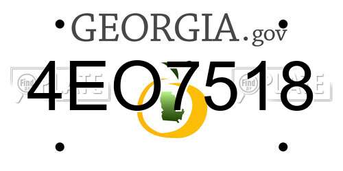 4EO7518 Georgia License Plate