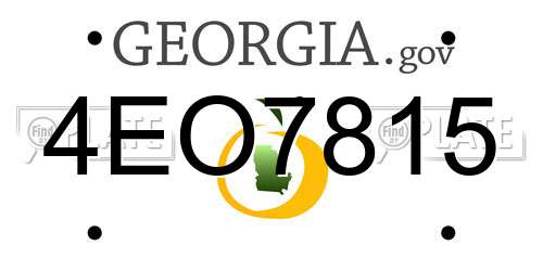 4EO7815 Georgia License Plate