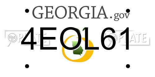 4EOL61 Georgia License Plate