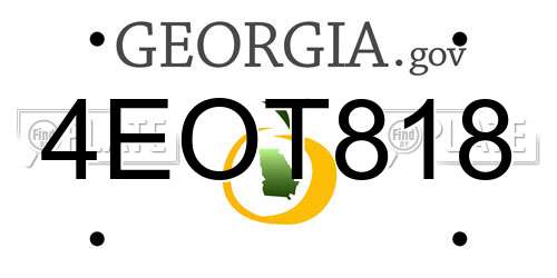 4EOT818 Georgia License Plate