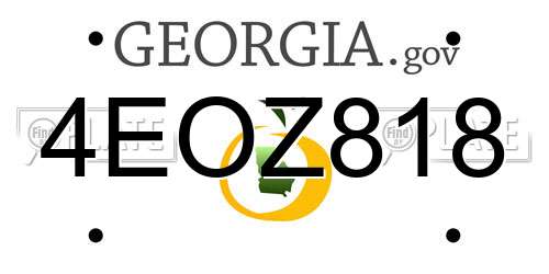 4EOZ818 Georgia License Plate