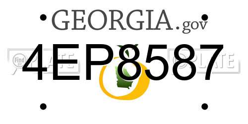 4EP8587 Georgia License Plate