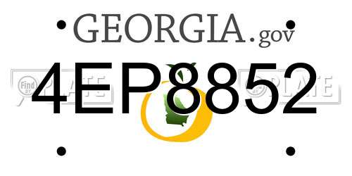 4EP8852 Georgia License Plate