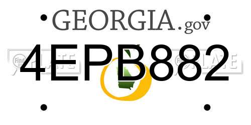 4EPB882 Georgia License Plate