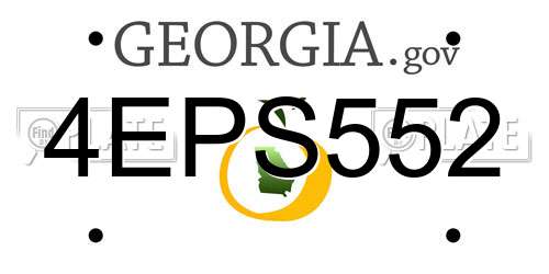 4EPS552 Georgia License Plate