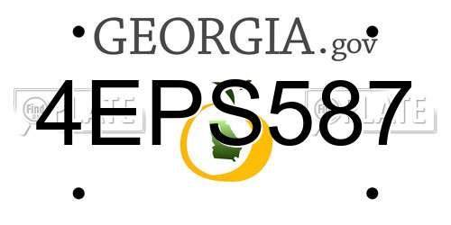 4EPS587 Georgia License Plate