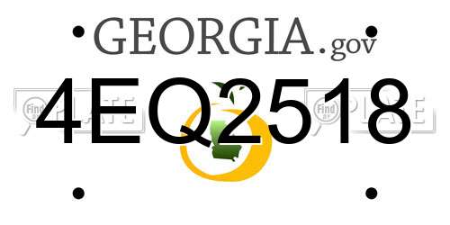 4EQ2518 Georgia License Plate