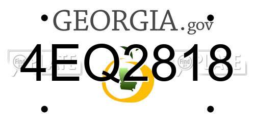 4EQ2818 Georgia License Plate