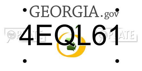 4EQL61 Georgia License Plate