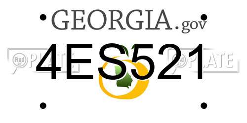 4ES521 Georgia License Plate