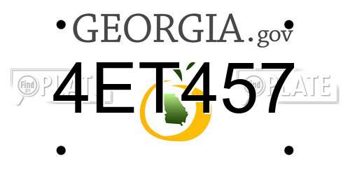 4ET457 Georgia License Plate