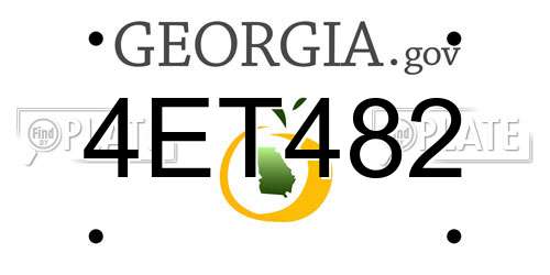 4ET482 Georgia License Plate