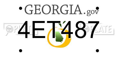 4ET487 Georgia License Plate