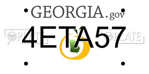 4ETA57 Georgia License Plate
