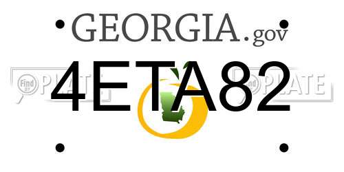 4ETA82 Georgia License Plate