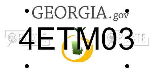 4ETM03 Georgia License Plate